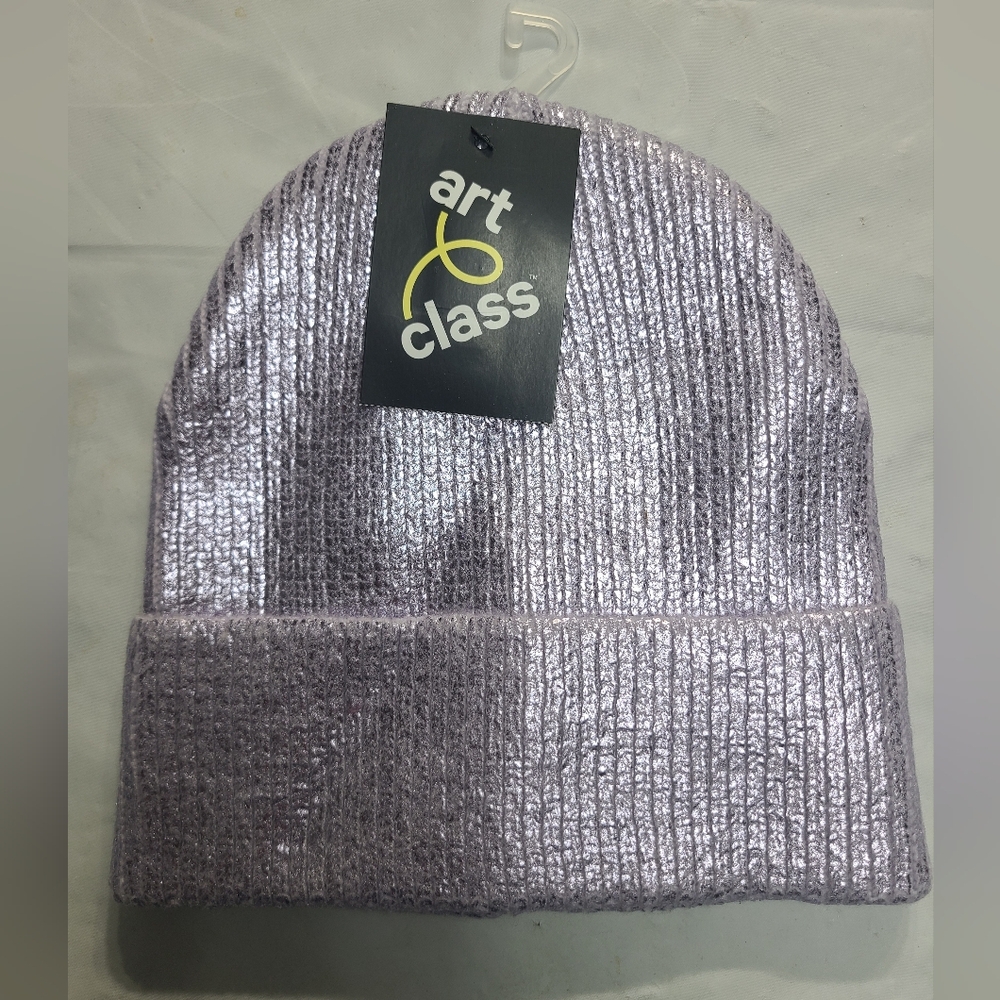 Girls' Knitted Cuffed Beanie HatArt Class Purple One Size Fits Most